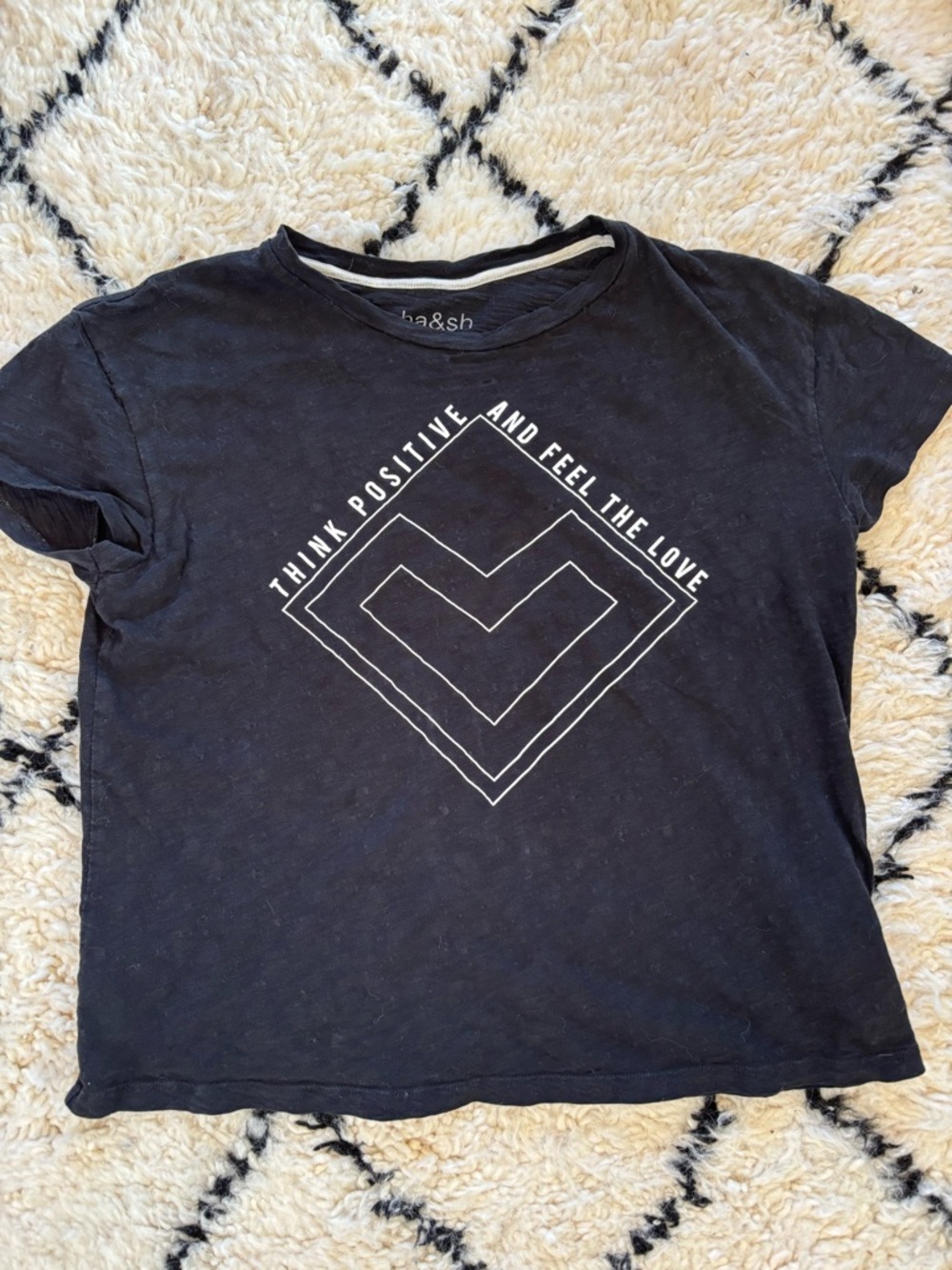 ba&sh Black Short-Sleeve Graphic Heart Tee